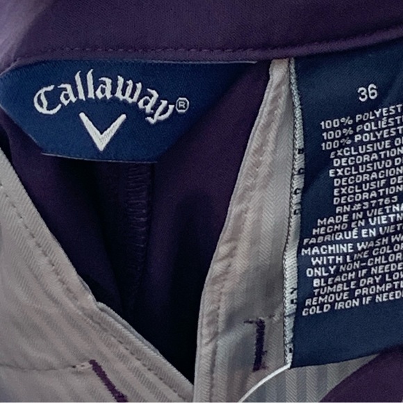 Callaway Deep Purple Golf Shorts 36 Performance Stretch Excellent Condition - Picture 6 of 7